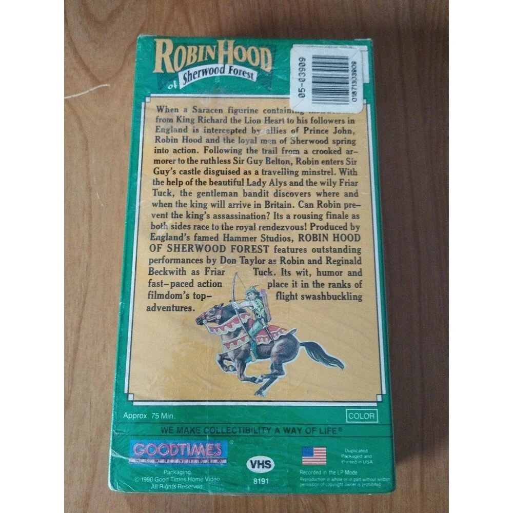 NEW & SEALED * ROBIN HOOD OF SHERWOOD FOREST VHS TAPE * RARE - Picture 2 of 2
